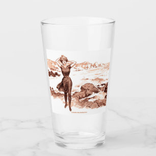 Sjöjungfru Beach Gibson Girl Victorian Antique Glaskopp
