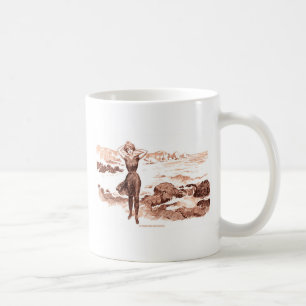 Sjöjungfru Beach Gibson Girl Victorian Antique Kaffemugg
