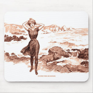 Sjöjungfru Beach Gibson Girl Victorian Antique Musmatta