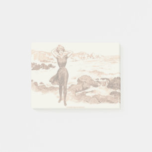 Sjöjungfru Beach Gibson Girl Victorian Antique Post-it Block