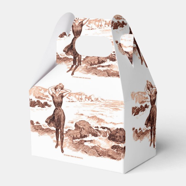 Sjöjungfru Beach Gibson Girl Victorian Antique Presentaskar (Framsidan Sidan)