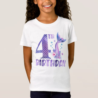 Sjöjungfru Birthday 4e födelsedagen T Shirt