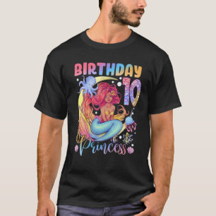 Sjöjungfru Birthday Girl 10 Years 10th Birthday P T Shirt