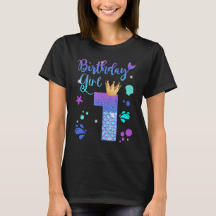 Sjöjungfru Birthday Girl 1 Year Old its My 1st Bda T Shirt