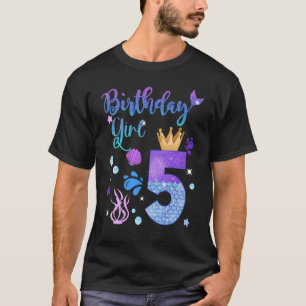 Sjöjungfru Birthday Girl 5 Year Old its My 5th Bda T Shirt