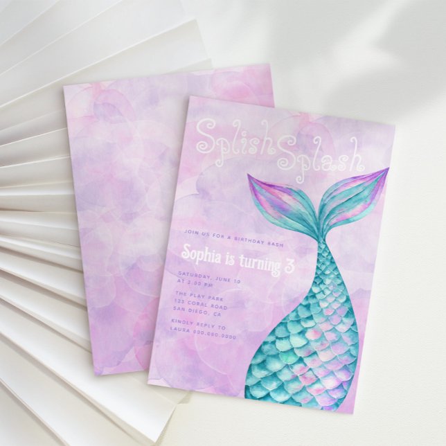 Sjöjungfru Birthday Inbjudningar (Skapare uppladdad)