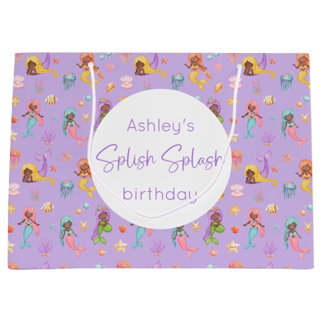 Sjöjungfru Birthday Large Gift Bag (Framsidan)