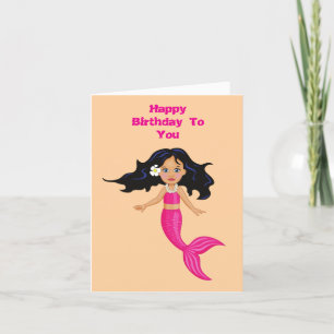 Sjöjungfru Birthday Önskemål Kid Kort
