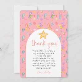 Sjöjungfru Birthday Photo Tack Inbjudningar