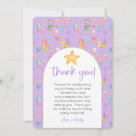 Sjöjungfru Birthday Photo Tack Inbjudningar