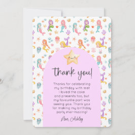 Sjöjungfru Birthday Photo Tack Inbjudningar