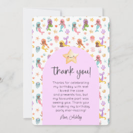 Sjöjungfru Birthday Photo Tack Inbjudningar