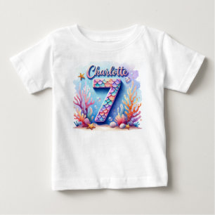 Sjöjungfru Birthday T-Shirt - Personlig Namn & Age
