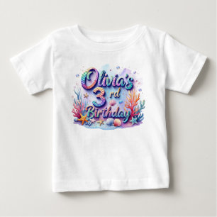 Sjöjungfru Birthday T-Shirt - Personlig Namn & Age