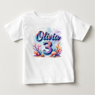 Sjöjungfru Birthday T-Shirt - Personlig Namn & Age