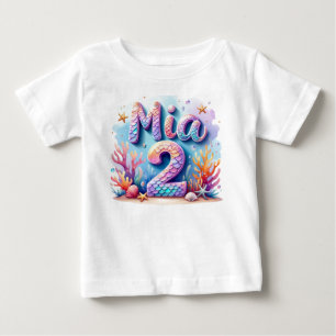 Sjöjungfru Birthday T-Shirt - Personlig Namn & Age