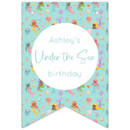 Sjöjungfru Birthday Vimplar