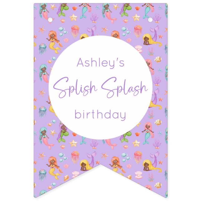 Sjöjungfru Birthday Vimplar (Första flaggan)