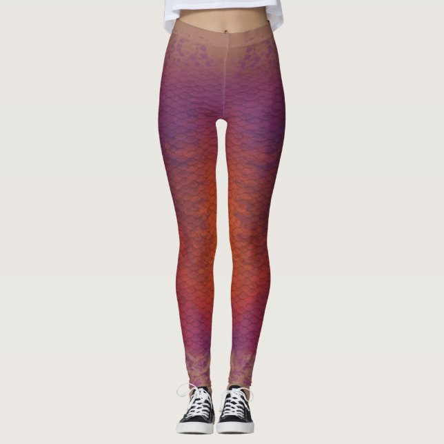 Sjöjungfru  blandat vaselin Violet Dusk 3 Leggings (Framsida)