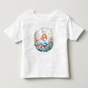 Sjöjungfru Blommigt Flickans födelsedag T Shirt
