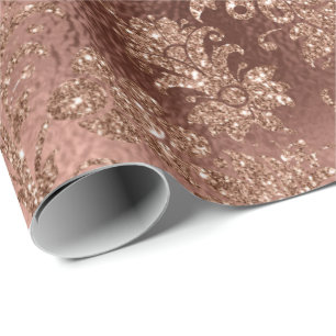 Sjöjungfru Blommigt Ro Guld Rosa Prinsessan Glitt Presentpapper