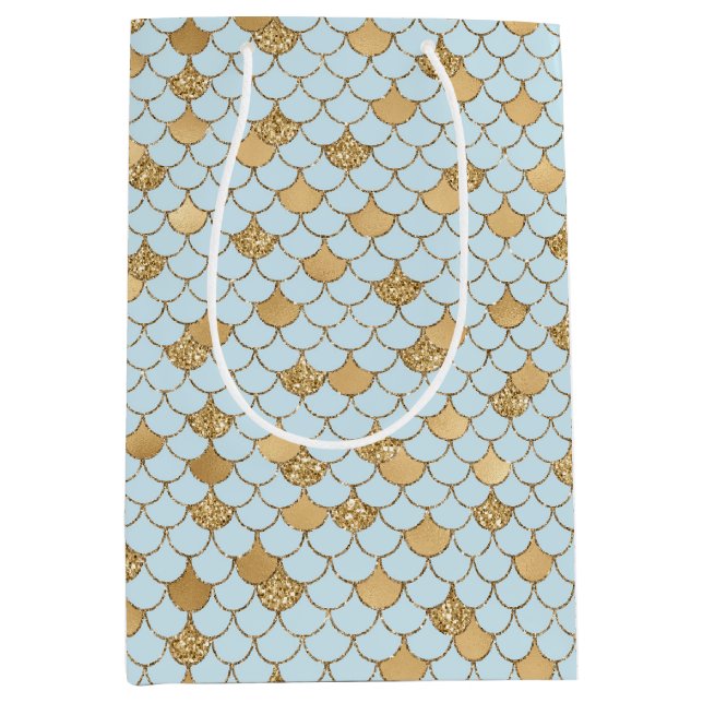 Sjöjungfru Blue Guld Glitter Gnistra (Framsidan)