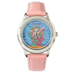 Sjöjungfru Blue Ocean Girls Cute under Sea Anpassn Armbandsur
