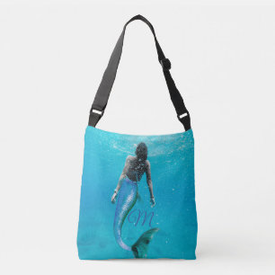 Sjöjungfru Blue Ocean Sommarmodern Monogram Axelväska