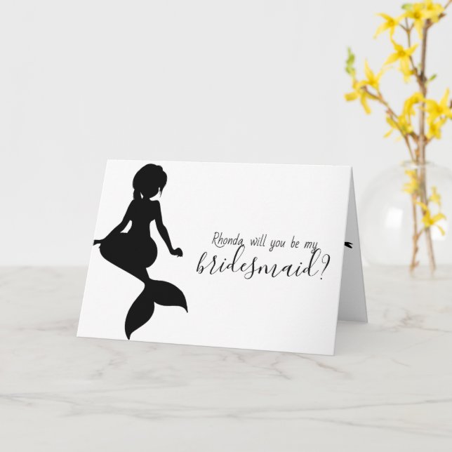 Sjöjungfru Bröllop kommer du att bli min bridessa Kort (Gul blomma)