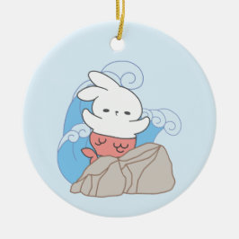 Sjöjungfru Bunny Äventyr A Stänk i sommarRoligten Julgransprydnad Keramik