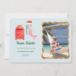Sjöjungfru Buon Natale Photo Greeting Card Inbjudningar