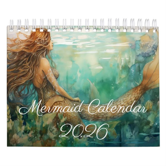 Sjöjungfru Calendar, 2025 Calendar, Sjöjungfru Kalender (Omslag)