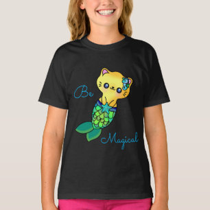 Sjöjungfru Cat Ocean Dream Fantasy Ad Söt T Shirt
