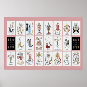 Sjöjungfru cat Tarot Major Arcana Poster