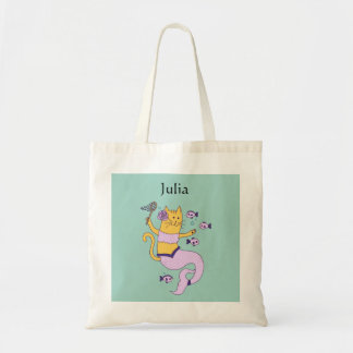 Sjöjungfru Cat Tote Bag Tygkasse