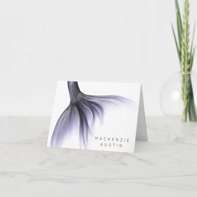 Sjöjungfru Chic Svan | Dusty Lavender Lila Anpassn Anteckningskort (Framsida)