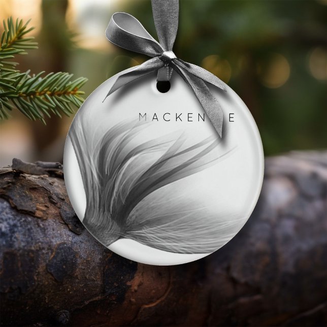 Sjöjungfru Chrome Svan | Silver Faux Shimmer Anpas Julgransprydnad Keramik (Skapare uppladdad)