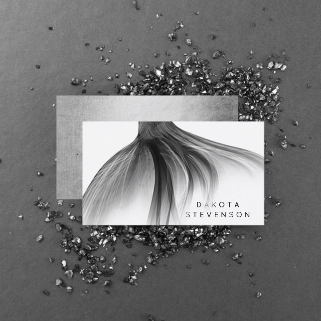 Sjöjungfru Chrome Svan | Silvery Faux Shine Brandi Visitkort (Skapare uppladdad)