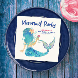 Sjöjungfru Cocktail-minimalistbuss Bachelorette Pappersservett