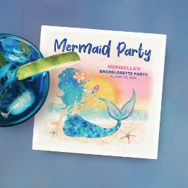 Sjöjungfru Cocktail Tropical Beach Bachelorette Pa Pappersservett