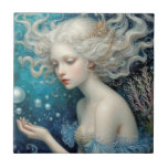 Sjöjungfru Coral under Sea Fantasy Kakelplatta<br><div class="desc">Den här bran är en keramisk bricka i stil sjöjungfru,  egenskaper och undervattensscen,  med pulserande blått vatten,  korall och sjöjungfru som når fram till bubblor. Vivid lush färg.</div>