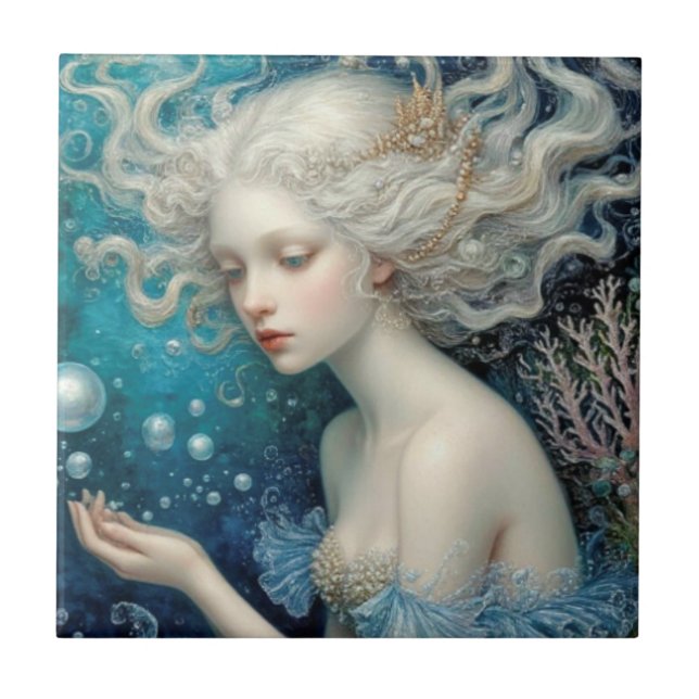 Sjöjungfru Coral under Sea Fantasy Kakelplatta (Framsidan)