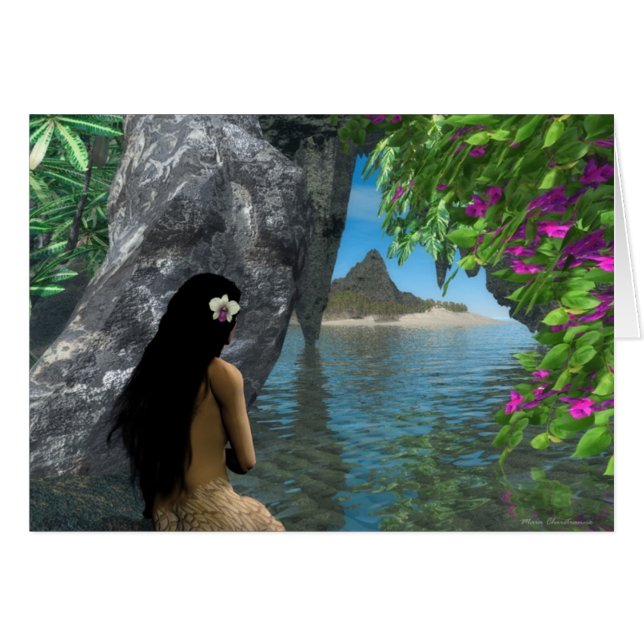 Sjöjungfru Cove Hälsningskort (Framsidan Horizontal)