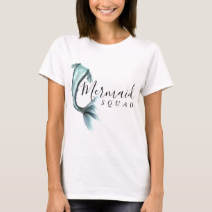 Sjöjungfru Crew Aqua   Mint Seafoam Luxe Brudens s T Shirt