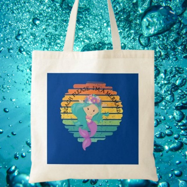 Sjöjungfru Cute Lycklig   Tygkasse (Celebrate birthdays with a personalized mermaid tote bag—unique, thoughtful, and perfect for making )