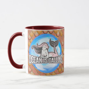 Sjöjungfru Cute ROSA Mugg