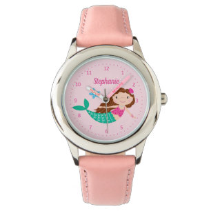 Sjöjungfru Cute Rosa Personlig Armbandsur