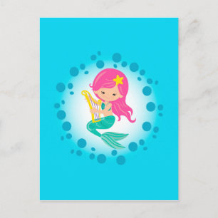 Sjöjungfru - Cute under Sea Girl Vykort