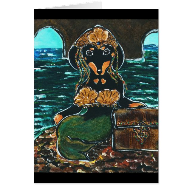 Sjöjungfru Dachshund Hälsningskort (Framsidan)