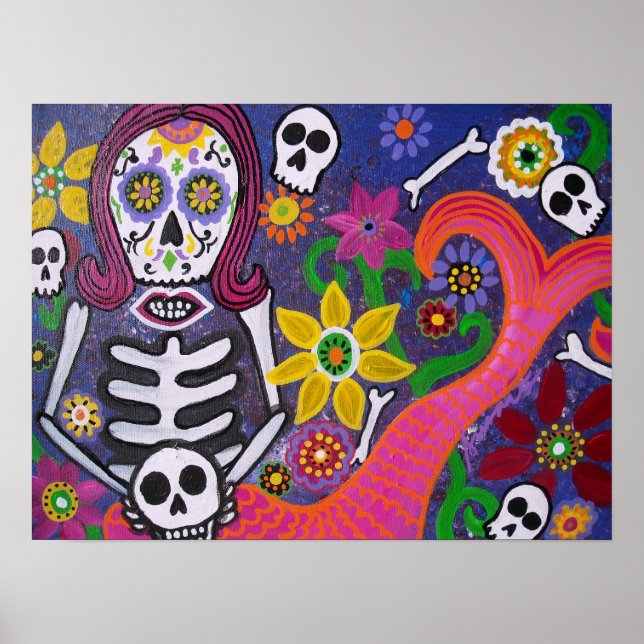 SJÖJUNGFRU DAY OF THE DEAD POSTER (Framsidan)